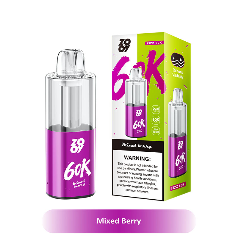 Zooy Fizz 60K Puffs Two Modes Disposable Vape Wholesale 08 Mixed Berry