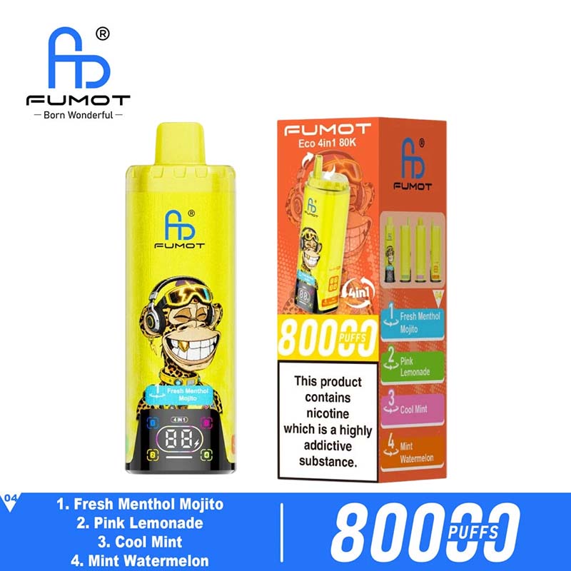 04 Fresh Menthol Mojito Fumot ECO 4in1 80K Puffs 4 Flavors Disposable Vape Wholesale