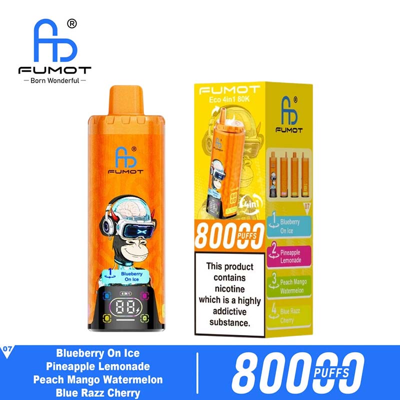 07 Blueberry On Ice Fumot ECO 4in1 80K Puffs 4 Flavors Disposable Vape Wholesale