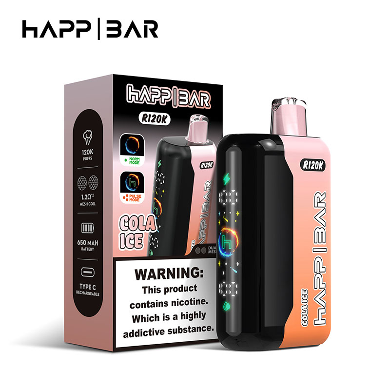 08 Cola Ice Happ Bar R120K 120000 Puffs Disposable Vape Wholesale