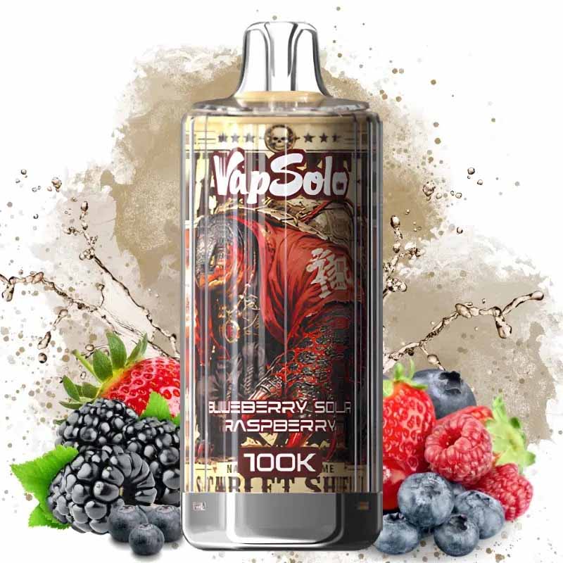 15 Blueberry Sour Raspberry Vapsolo 100K Puffs Disposable Vape Wholesale EU Warehouse
