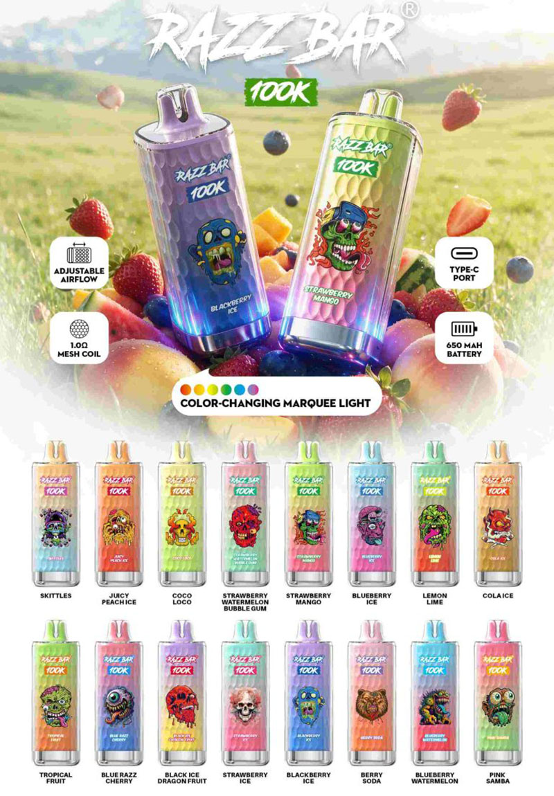 Razz Bar 100K Puffs Disposable Vape Wholesale 5 Razz Bar 100K Puffs Disposable Vape Wholesale 5